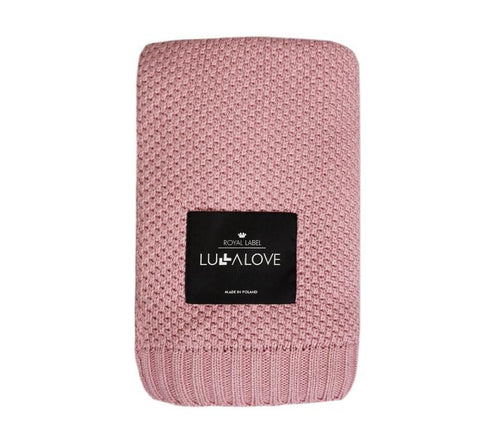 Bamboo baby blanket - Peony pink - Macaroon knit