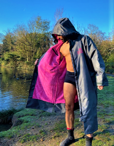 Eco Changing Robe | UK Made | Special Edition | Charcoal and Raspberry