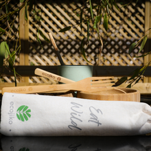 Load image into Gallery viewer, ecojiko bamboo reusable cutlery with bamboo straw