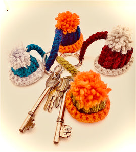 Handmade Crochet bobble hat Keyring one to match every smoc