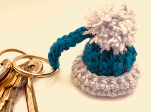 Handmade Crochet bobble hat Keyring one to match every smoc