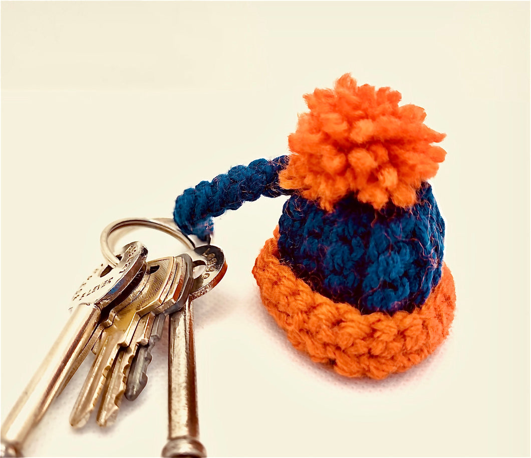 Handmade Crochet bobble hat Keyring one to match every smoc